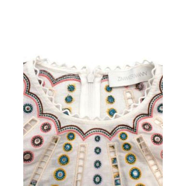 Zimmermann Peggy Embroidered Mini Dress For Sale at 1stDibs