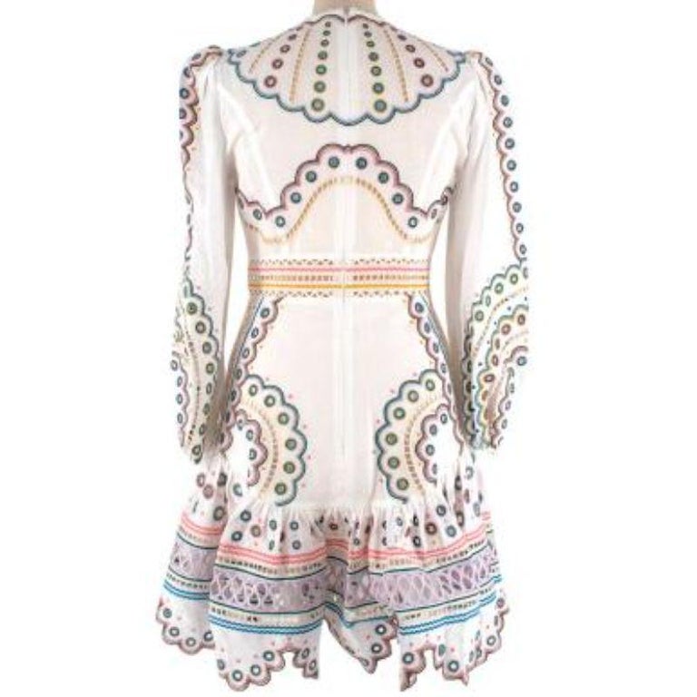 Zimmermann Peggy Embroidered Mini Dress For Sale at 1stDibs