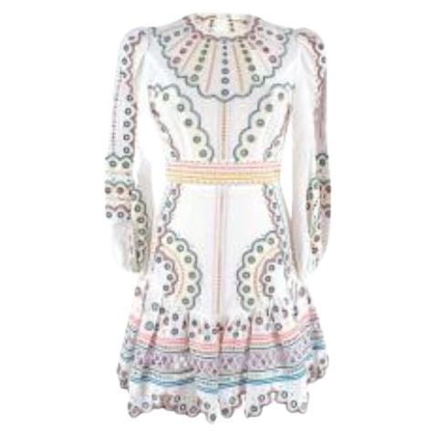 Zimmermann Peggy Embroidered Mini Dress For Sale