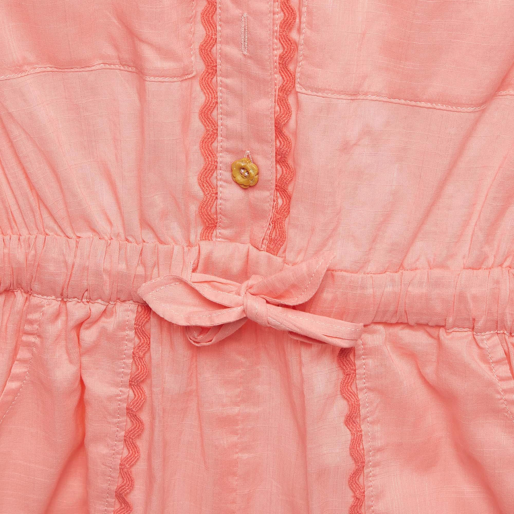 Zimmermann Pink Cotton Playsuit (10 Yrs) In Excellent Condition For Sale In Dubai, Al Qouz 2