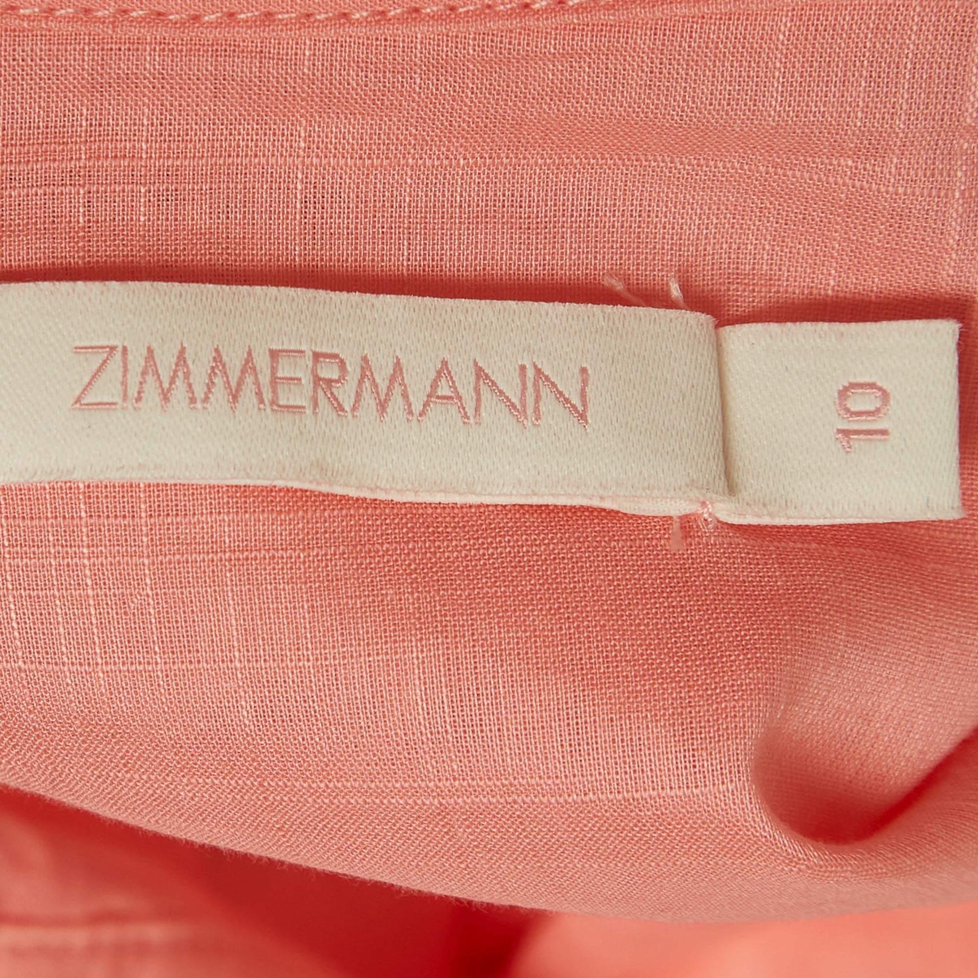 Women's or Men's Zimmermann Pink Cotton Playsuit (10 Yrs) For Sale