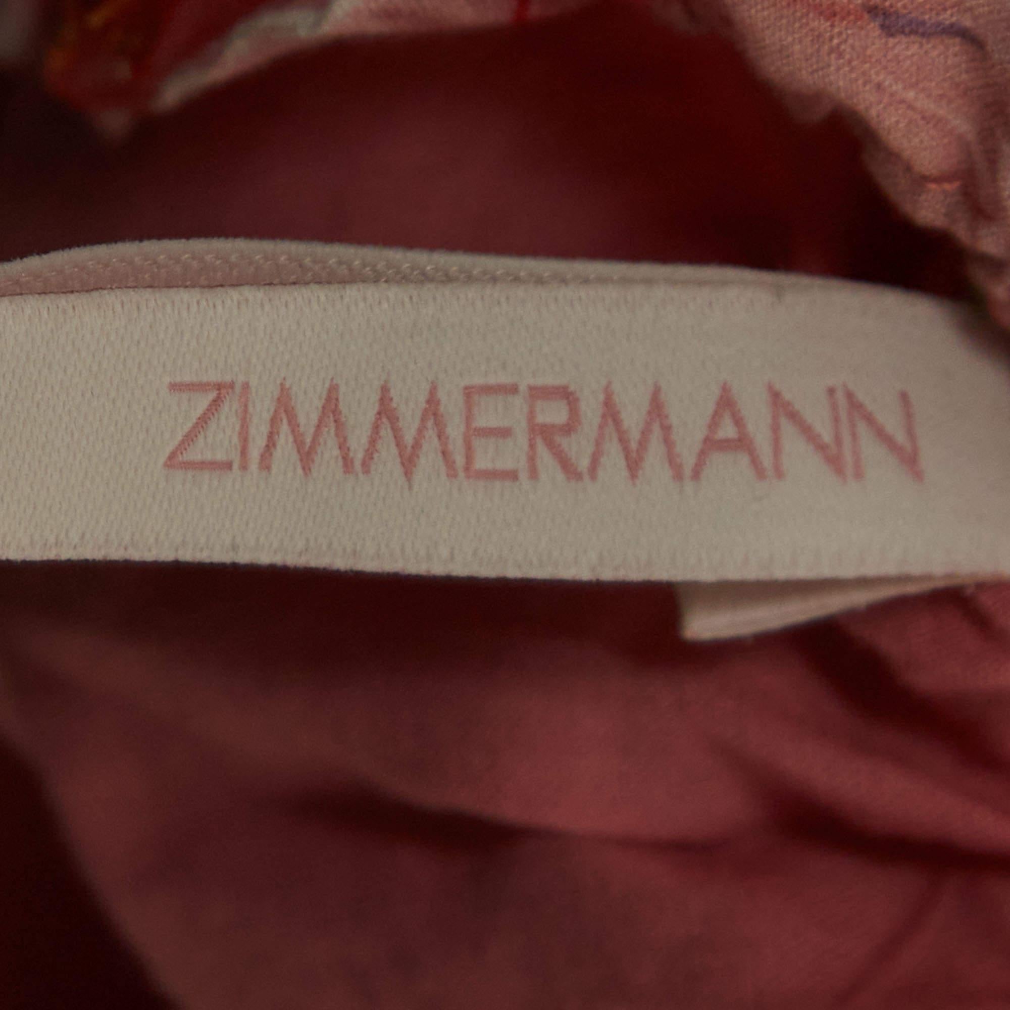 Zimmermann Pink Floral Print Cotton Top & Skirt Set (10 Yrs) In Excellent Condition For Sale In Dubai, Al Qouz 2