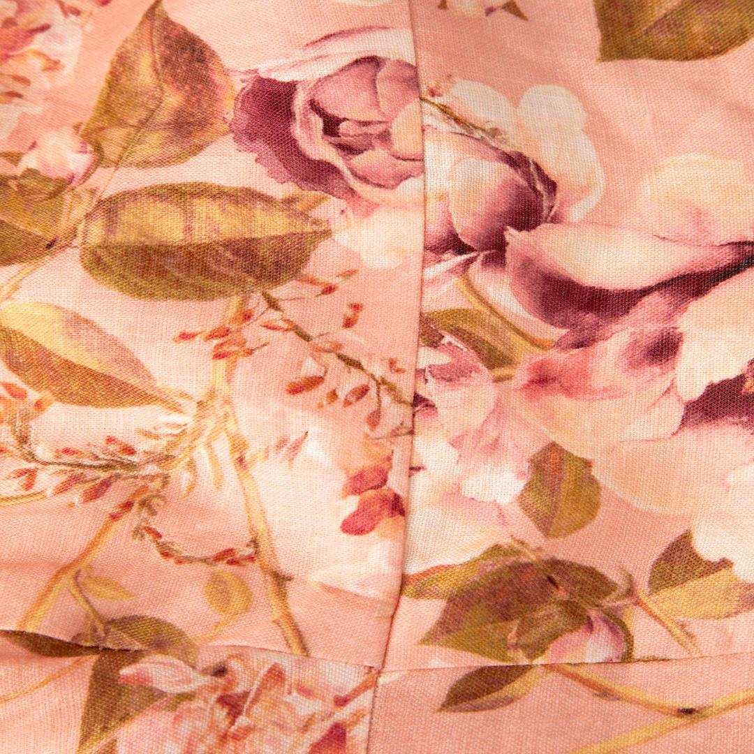 Zimmermann Pink Floral Scalloped Rosa Midi Dress Size L In New Condition In London, GB