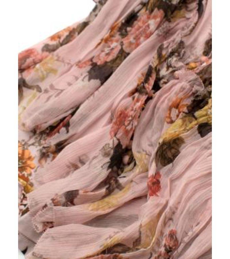 Zimmermann Pink Floral Silk Belted Chiffon Mini Dress For Sale 6