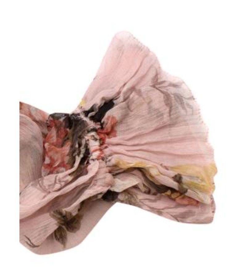 Zimmermann Pink Floral Silk Belted Chiffon Mini Dress For Sale 4