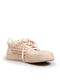 Zimmermann Pink Leather Woven Trainers Size IT 41