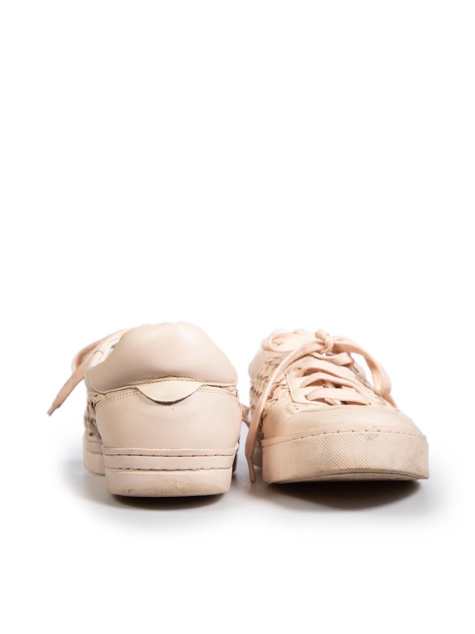 White Zimmermann Pink Leather Woven Trainers Size IT 41
