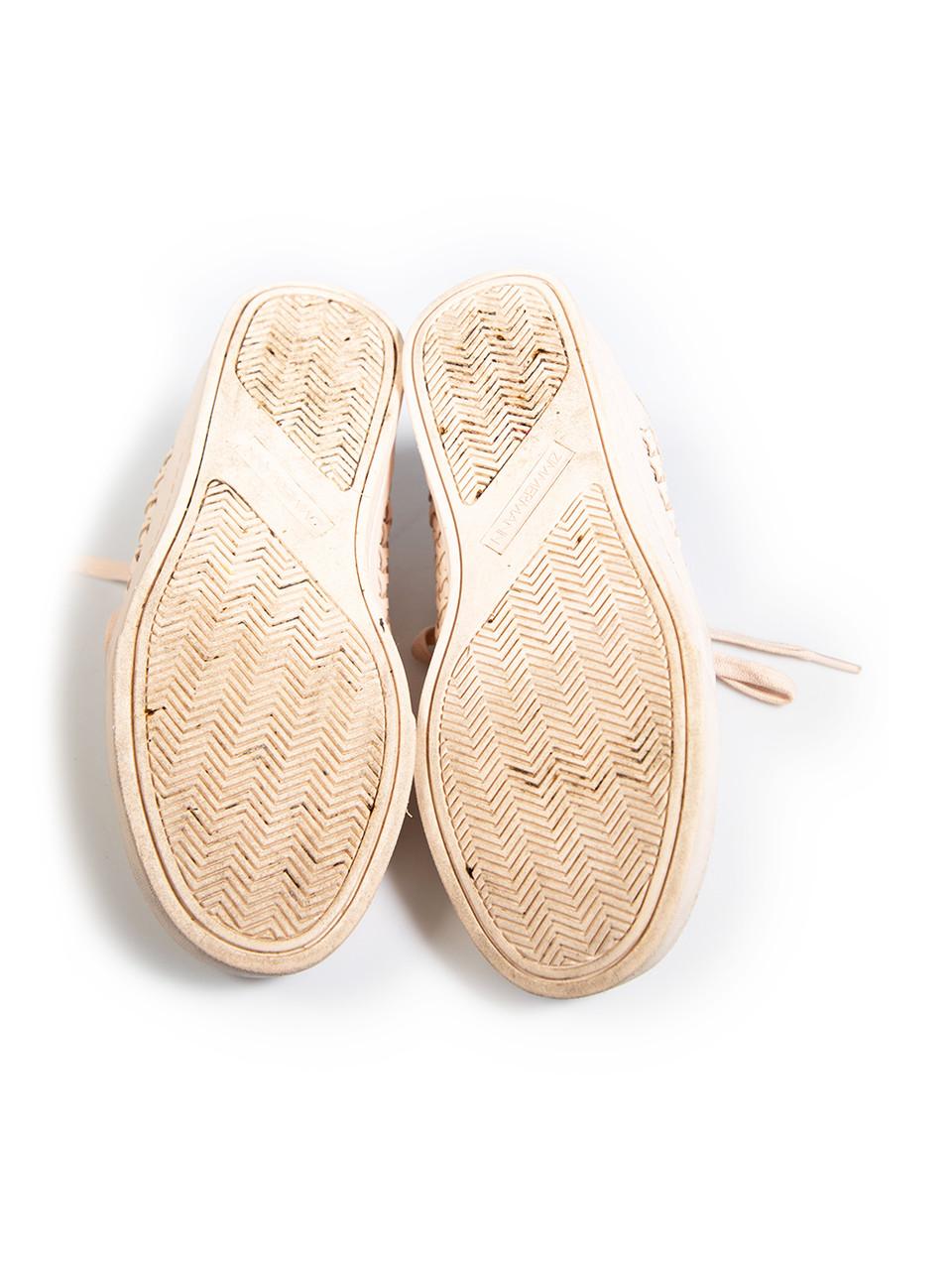 Zimmermann Pink Leather Woven Trainers Size IT 41 In Good Condition In London, GB