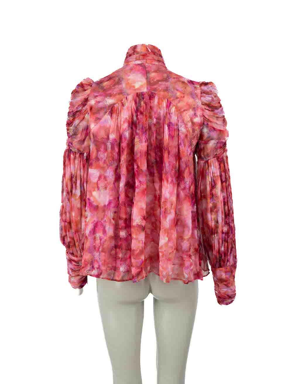 Zimmermann Pink Long Sleeve Blouse Size XS In Excellent Condition In London, GB