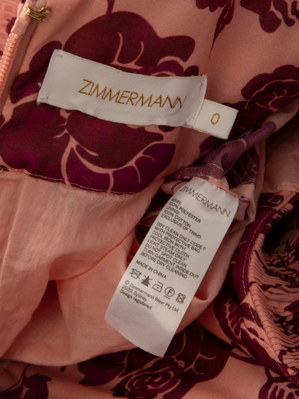 Zimmermann Pink Lovestruck Floral-Print Dress Size S 2