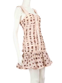 Zimmermann Pink Polka Dots Corsage Mini Dress Size XS