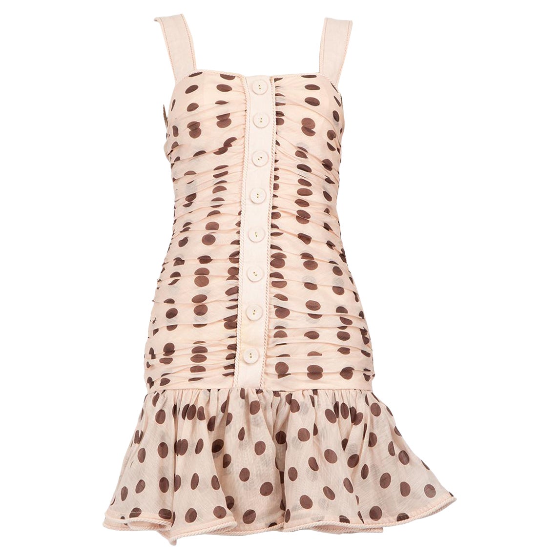Zimmermann Pink Polka Dots Corsage Mini Dress Size XS