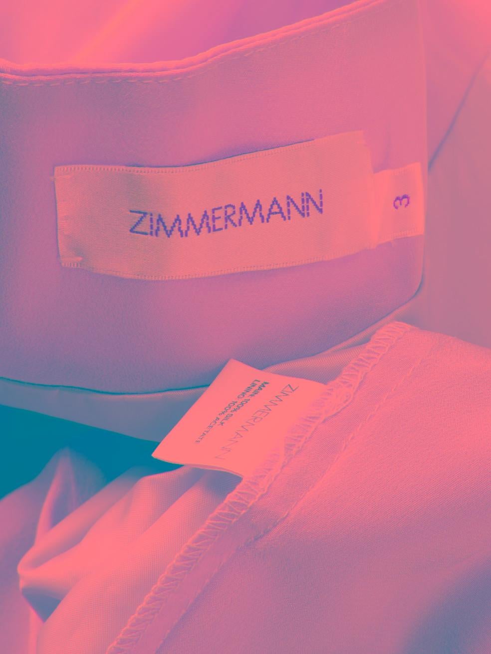 Robe asymétrique en soie rose de Zimmermann Taille XL en vente 1