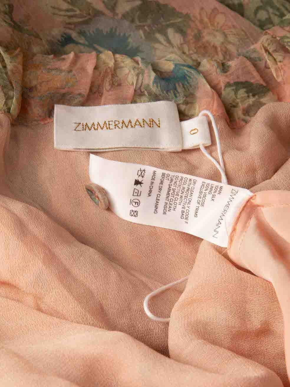 Zimmermann Pink Silk Floral Off Shoulder Playsuit Size S In Excellent Condition In London, GB