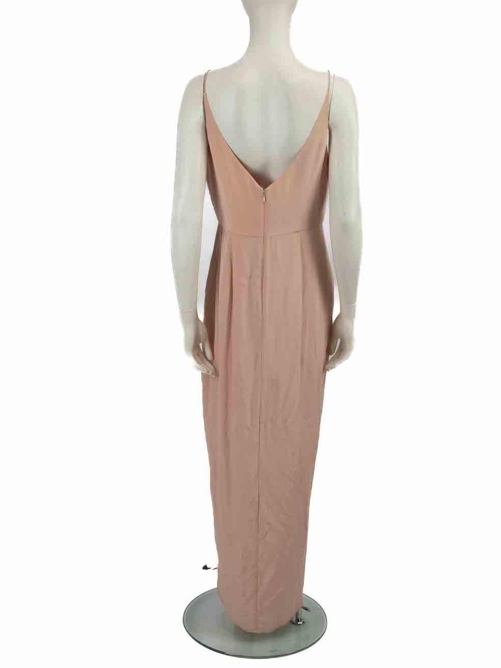 Zimmermann Pink Silk Plunge Neck Drape Dress Size XL In Good Condition For Sale In London, GB