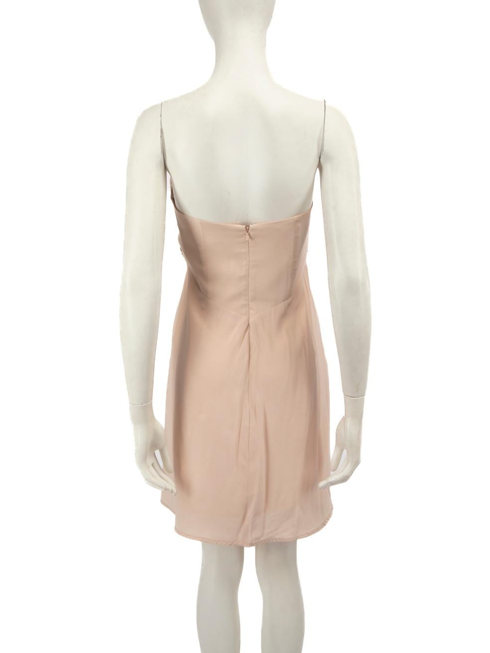 Beige Zimmermann Pink Silk Strapless Mini Dress Size L For Sale