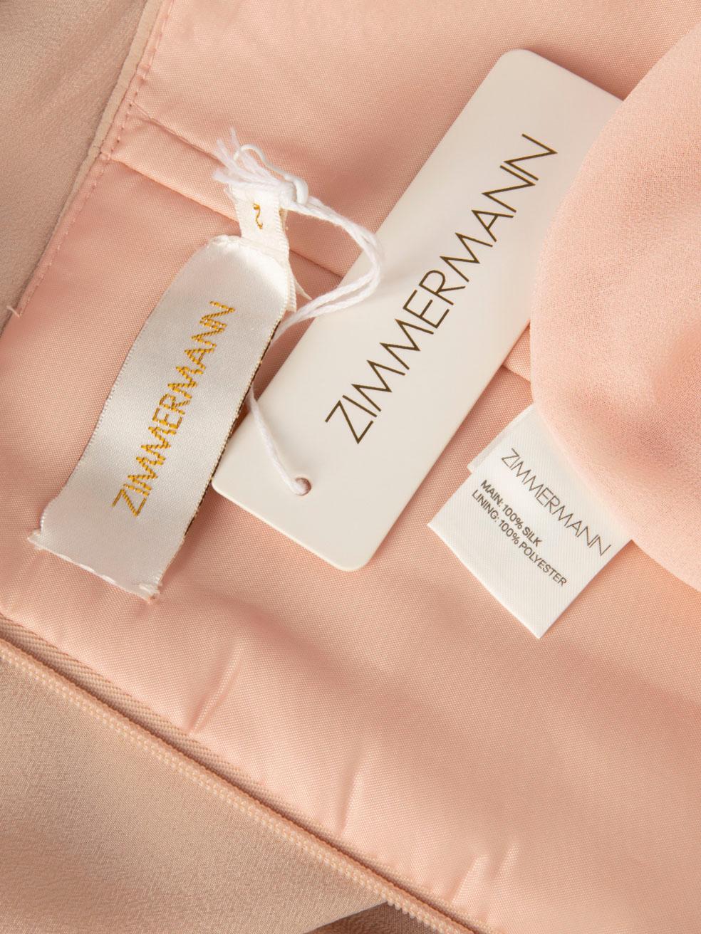 Zimmermann Pink Silk Strapless Mini Dress Size L For Sale 1