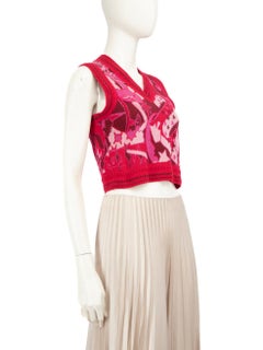 Zimmermann Pink Wool V-Neck Pattern Knit Vest Size XS