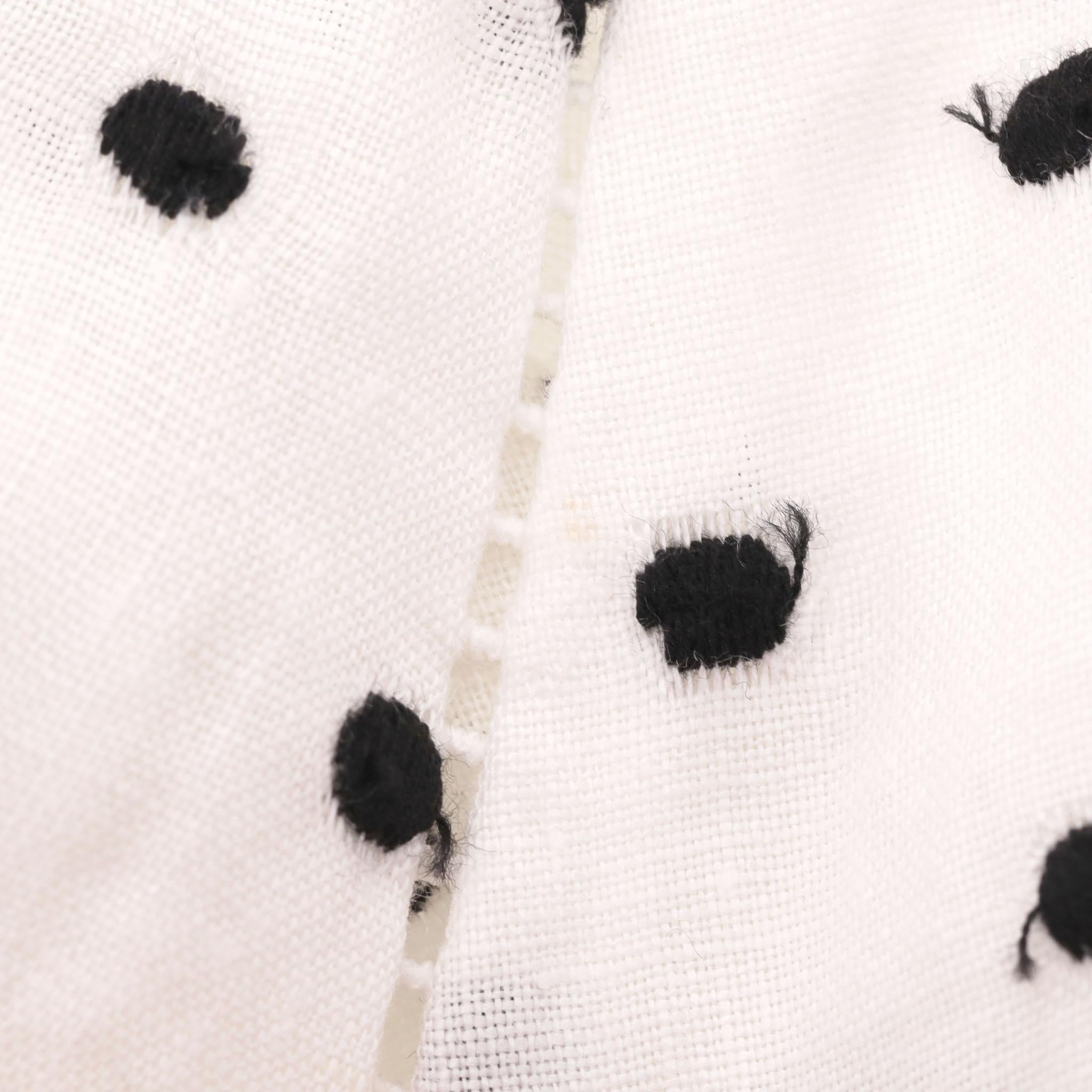 Zimmermann Polka-Dot Lace Embellished Apron Linen Dress For Sale 5