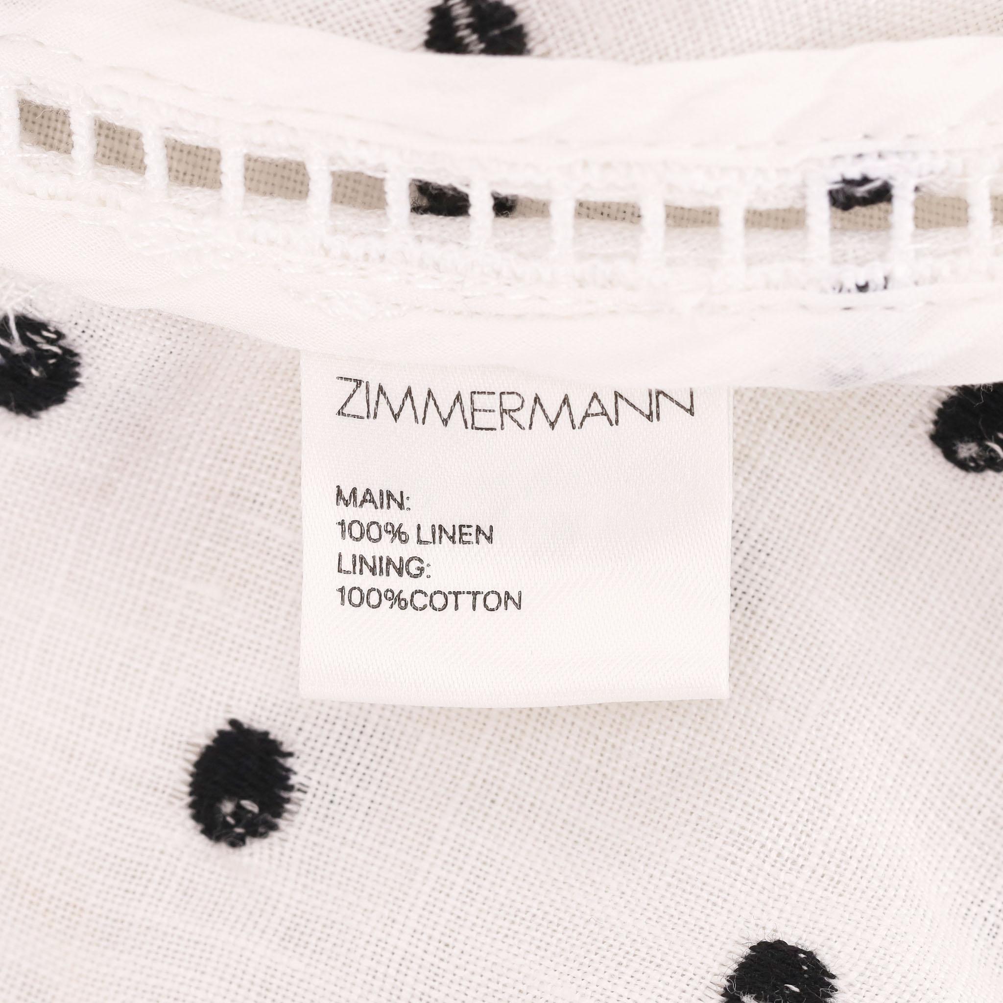 Zimmermann Polka-Dot Lace Embellished Apron Linen Dress For Sale 2