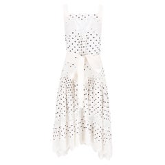 Zimmermann Polka-Dot Lace Embellished Apron Linen Dress
