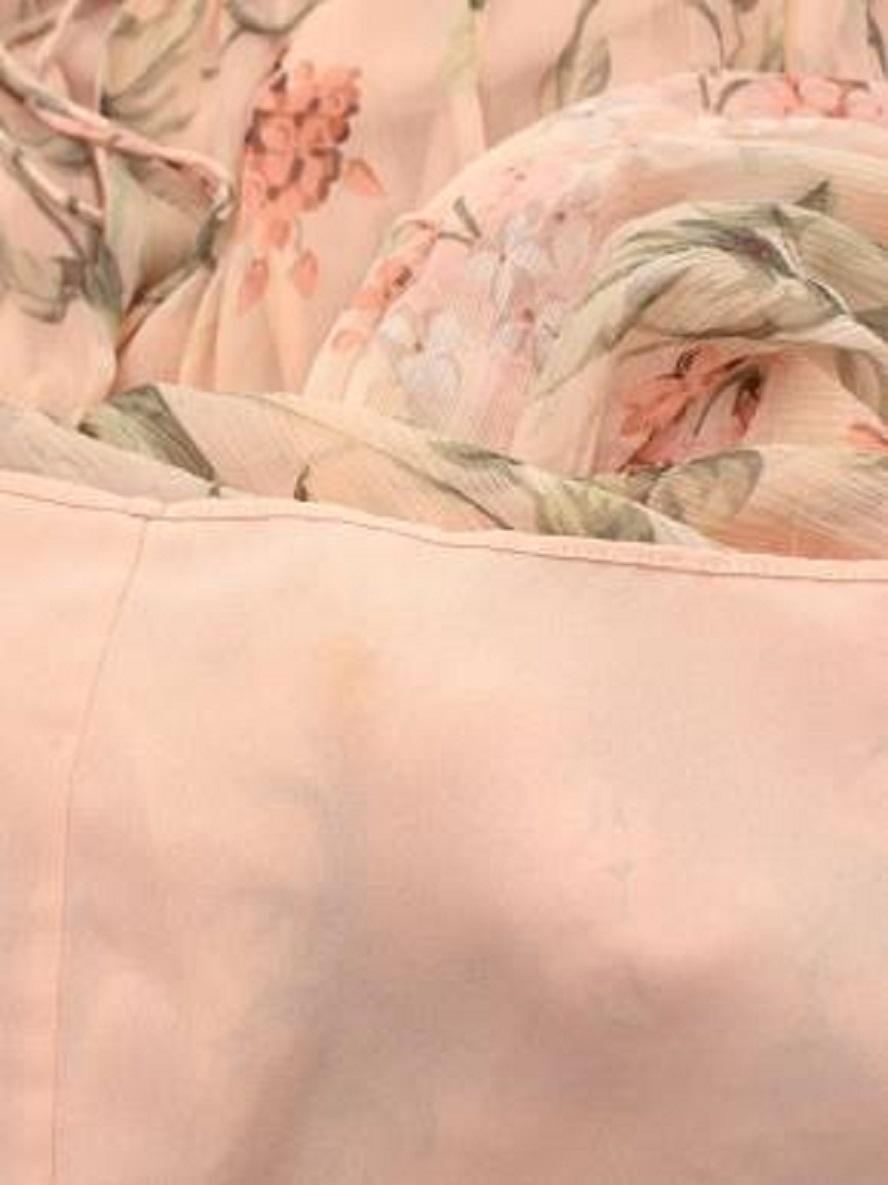 Women's Zimmermann Prima Asymmetric Ruffled Floral Print Silk Georgette Midi Dress For Sale