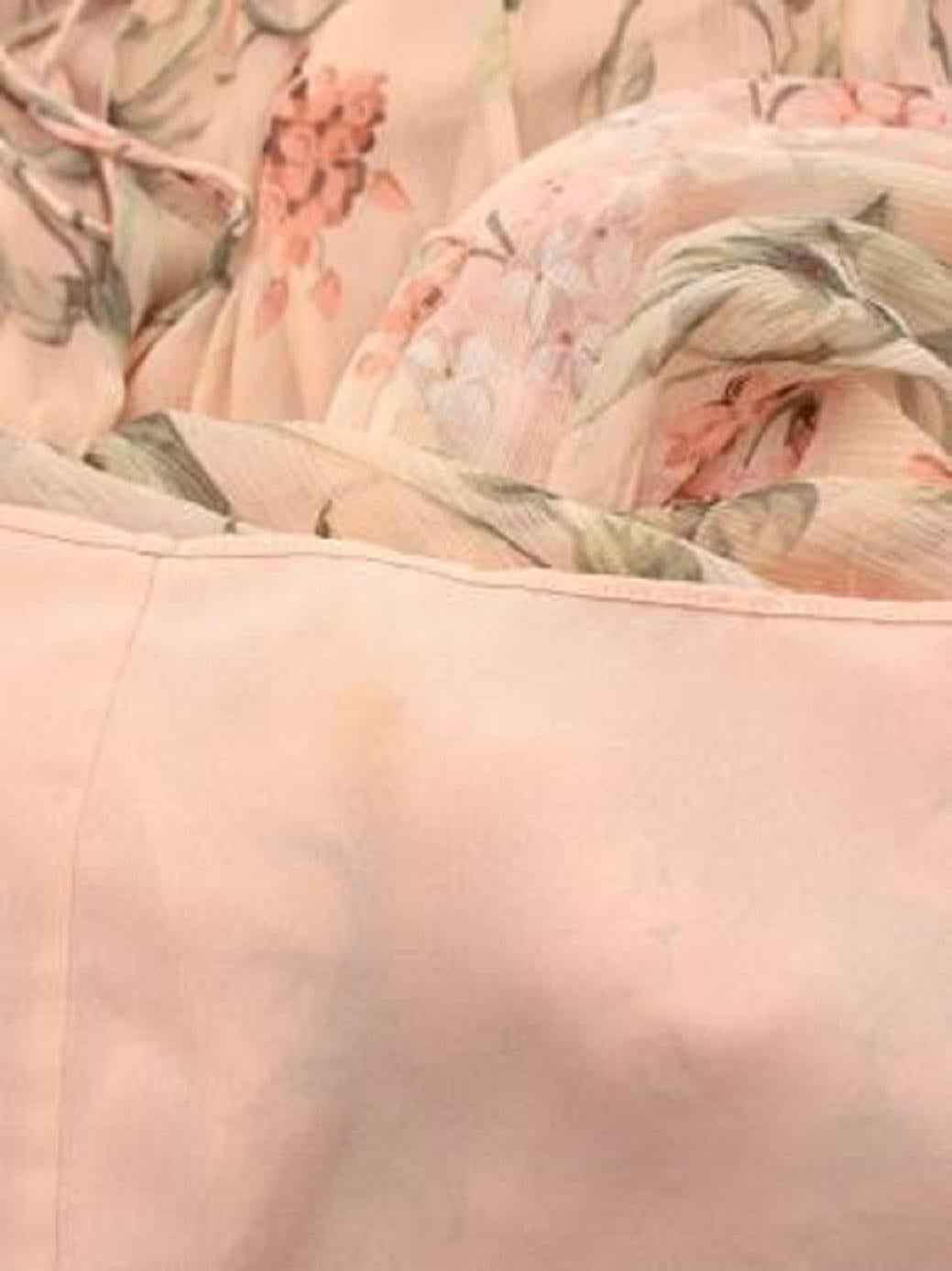 Zimmermann Prima Asymmetric Ruffled Floral Print Silk Georgette Midi Dress For Sale 2