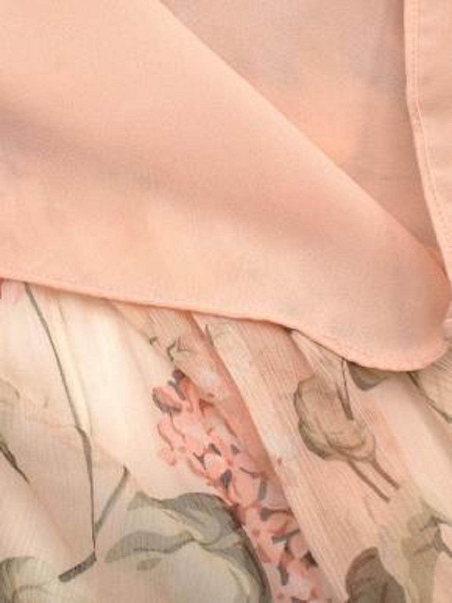 Zimmermann Prima Asymmetric Ruffled Floral Print Silk Georgette Midi Dress For Sale 1