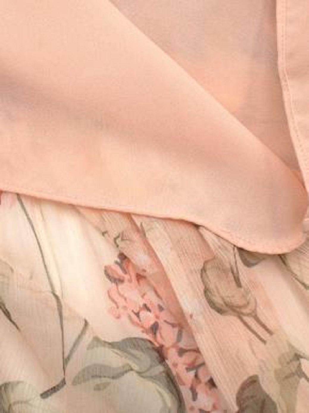 Zimmermann Prima Asymmetric Ruffled Floral Print Silk Georgette Midi Dress For Sale 3