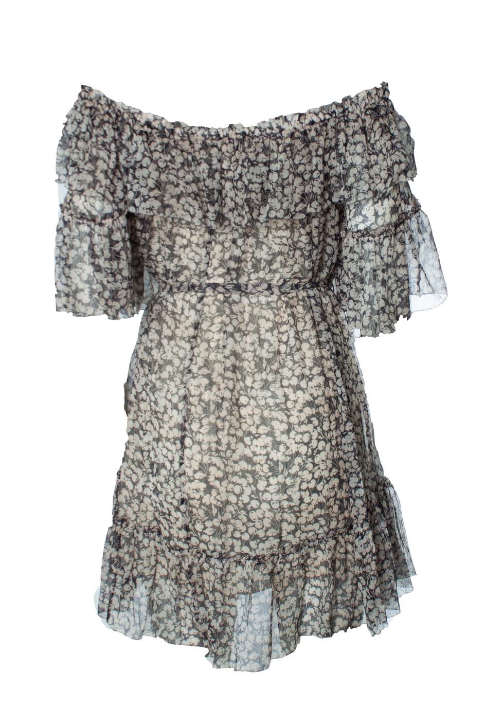Zimmermann, Prima Cherry vestido con volantes sin hombros Gris en venta