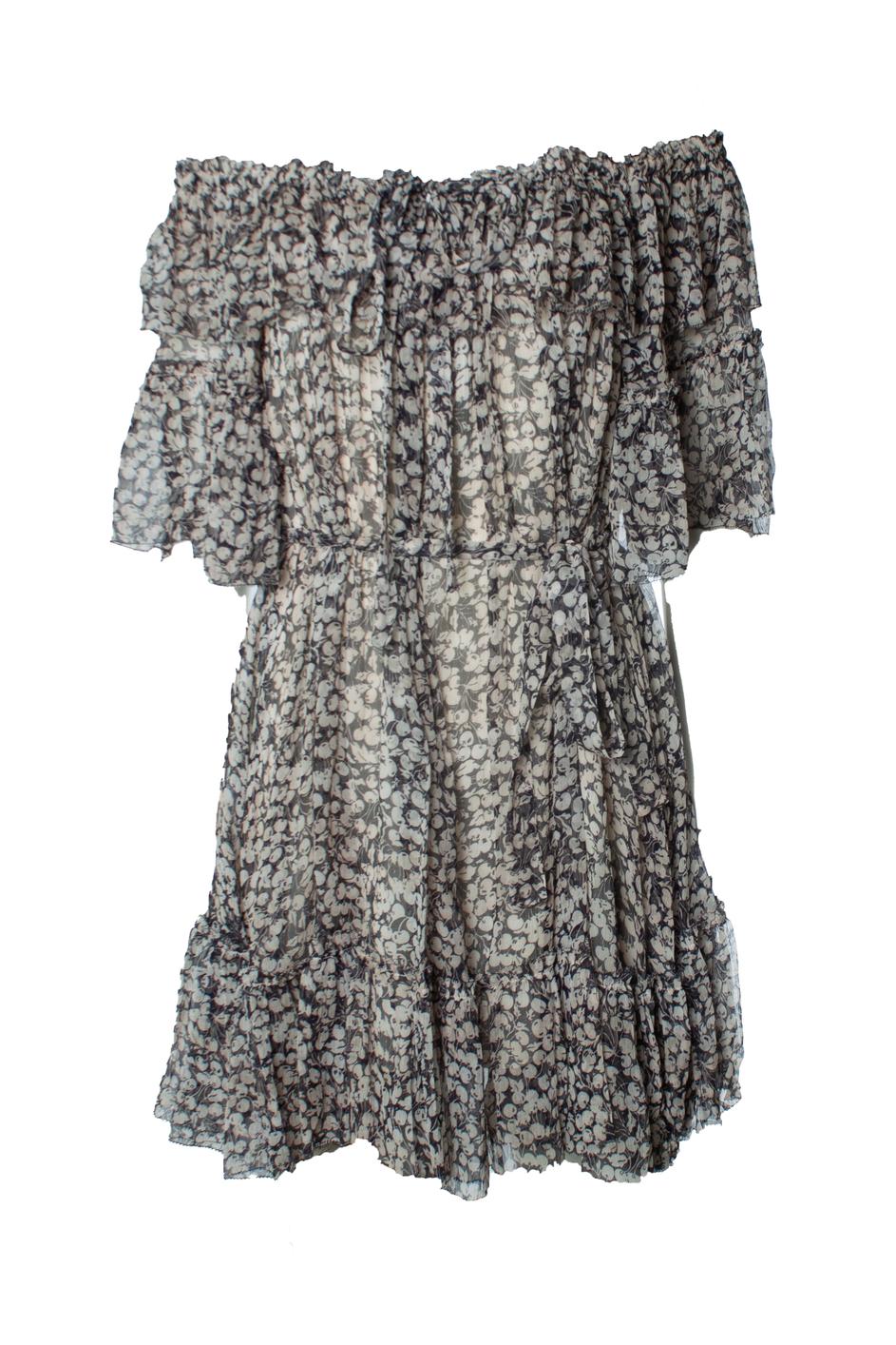 Zimmermann, Prima Cherry vestido con volantes sin hombros en venta 1