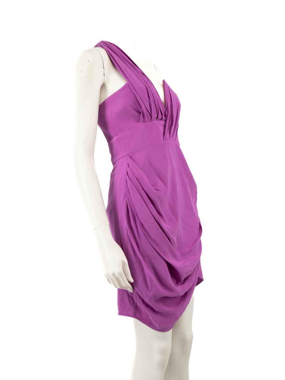 CONDITION is Very good. Minimal wear to the dress is evident. Pull to thread to the rear centre and the stitching to the top right side of the brand label has been detached on this used Zimmermann designer resale item.
 
 
 
 Details
 
 
 Purple
 
