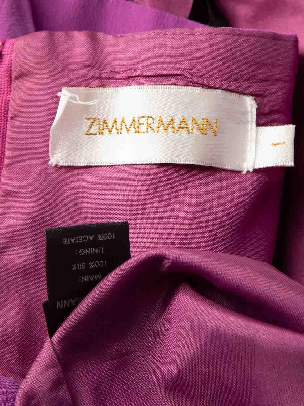 Mini vestido de un hombro morado Zimmermann Talla M en venta 1