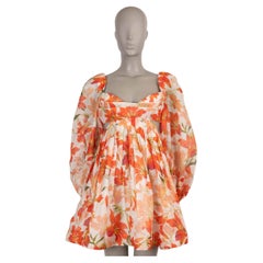 ZIMMERMANN Red Lily linen 2024 TRANQUILTY BARLETTE MINI Dress 0 XS