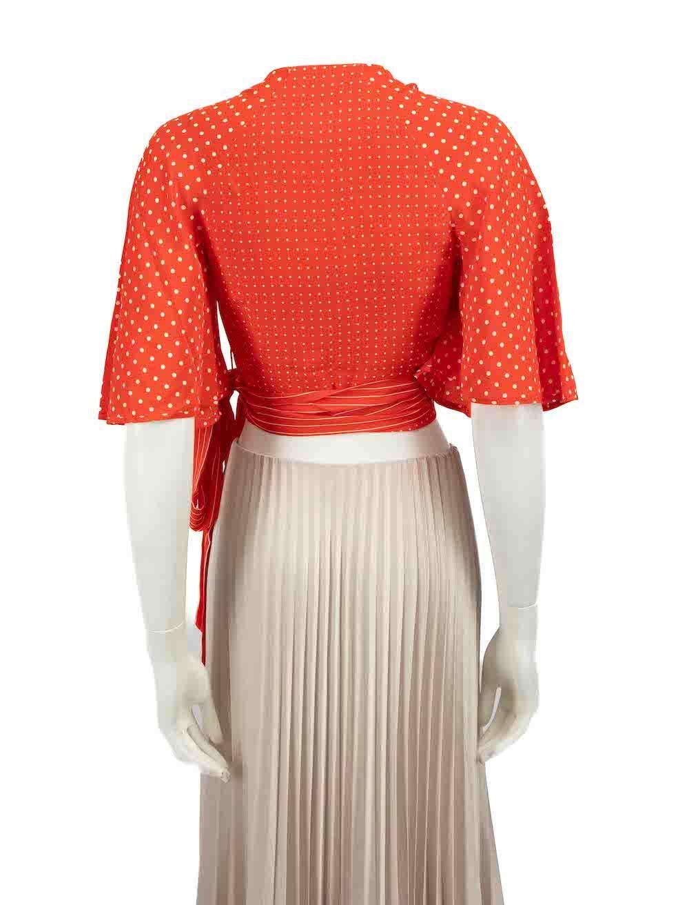 Zimmermann Red Polkadot Wrap Around Top Size M In Good Condition For Sale In London, GB
