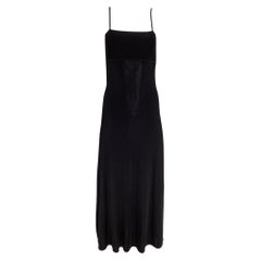 Zimmermann Maxikleid mit geripptem Rundhalsausschnitt aus schwarzer Viskose