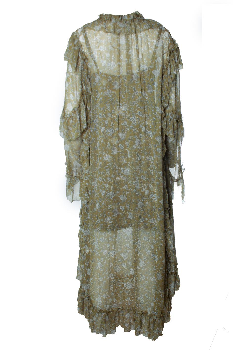 Gray Zimmermann, Riffle green floral printed maxi dress For Sale