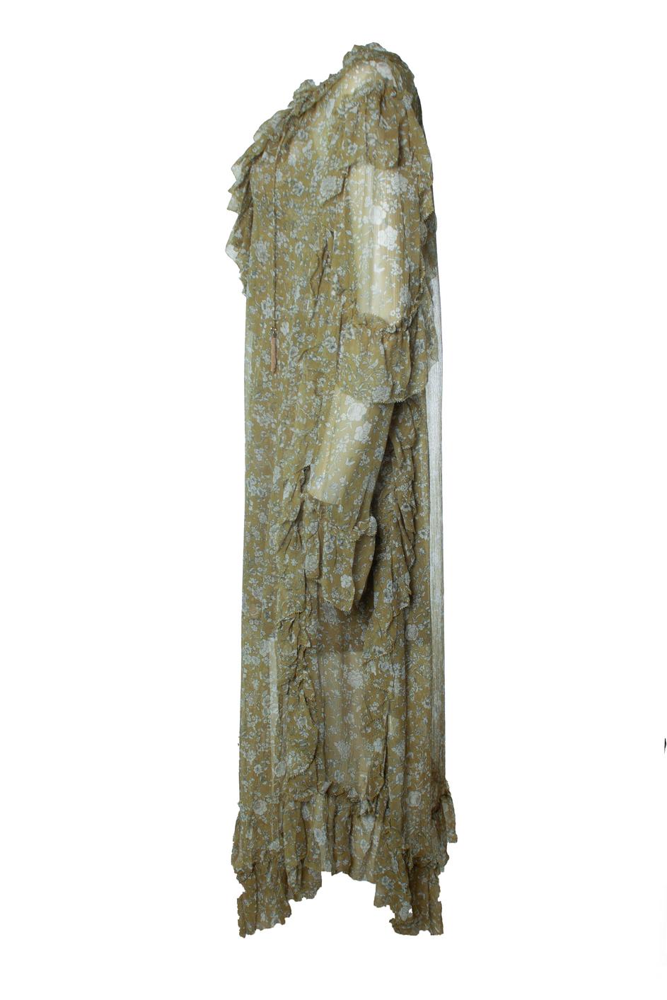Zimmermann, Riffle green floral printed maxi dress In New Condition For Sale In AMSTERDAM, NL