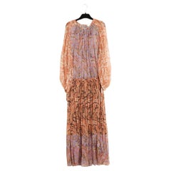 Zimmermann Robe Longue T1 FR38 Boteh Silk Muslin Maxi Dress UK10 US8 Pristine