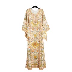 Zimmermann Robe Maxi Lin Kaftan FR38 – Mehrfarbiges Leinen-Maxikleid im Kaftan-Stil, UK 10, US 8