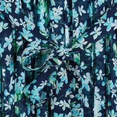 Zimmermann Robe Soie Bleu FR38 Flower Silk Chiffon Smocks Maxi Dress UK10 US8
