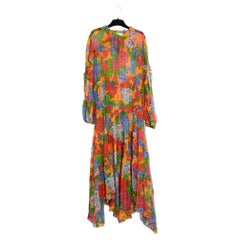 Zimmermann Robe T2 FR40 Floral Seda Muselina Maxi Vestido UK12 US10 Prístino