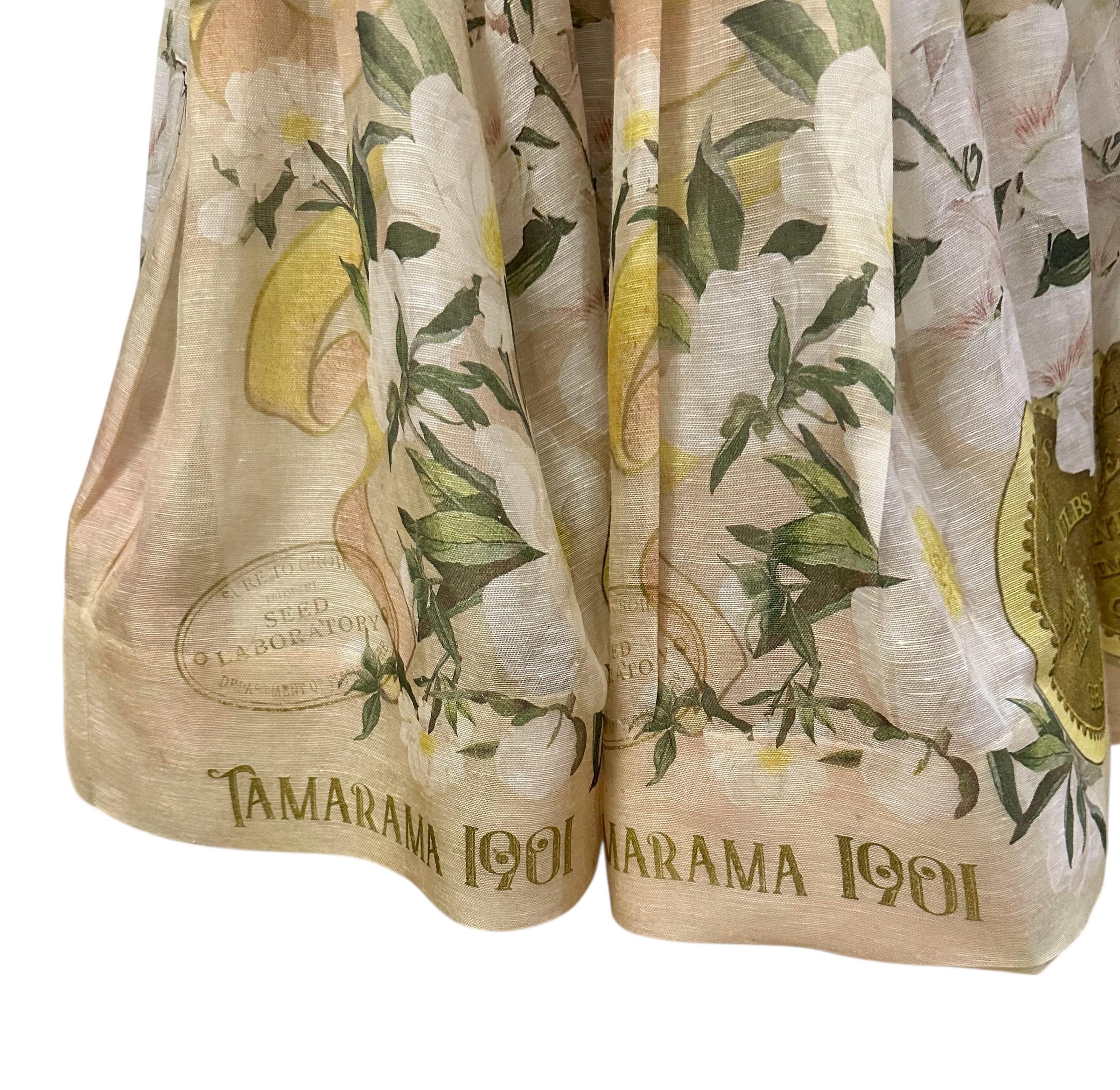 Beige Mini abito svasato con increspatura di Zimmermann in vendita