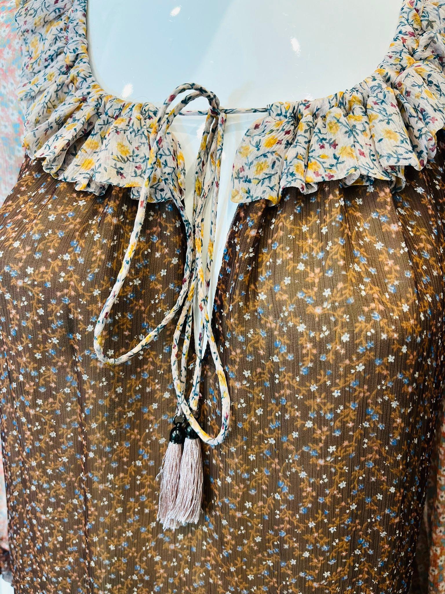 Women's Zimmermann Ruffle Mini Silk Dress For Sale