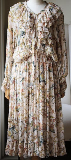 Zimmermann Ruffled Printed Silk-Georgette Midi Dress