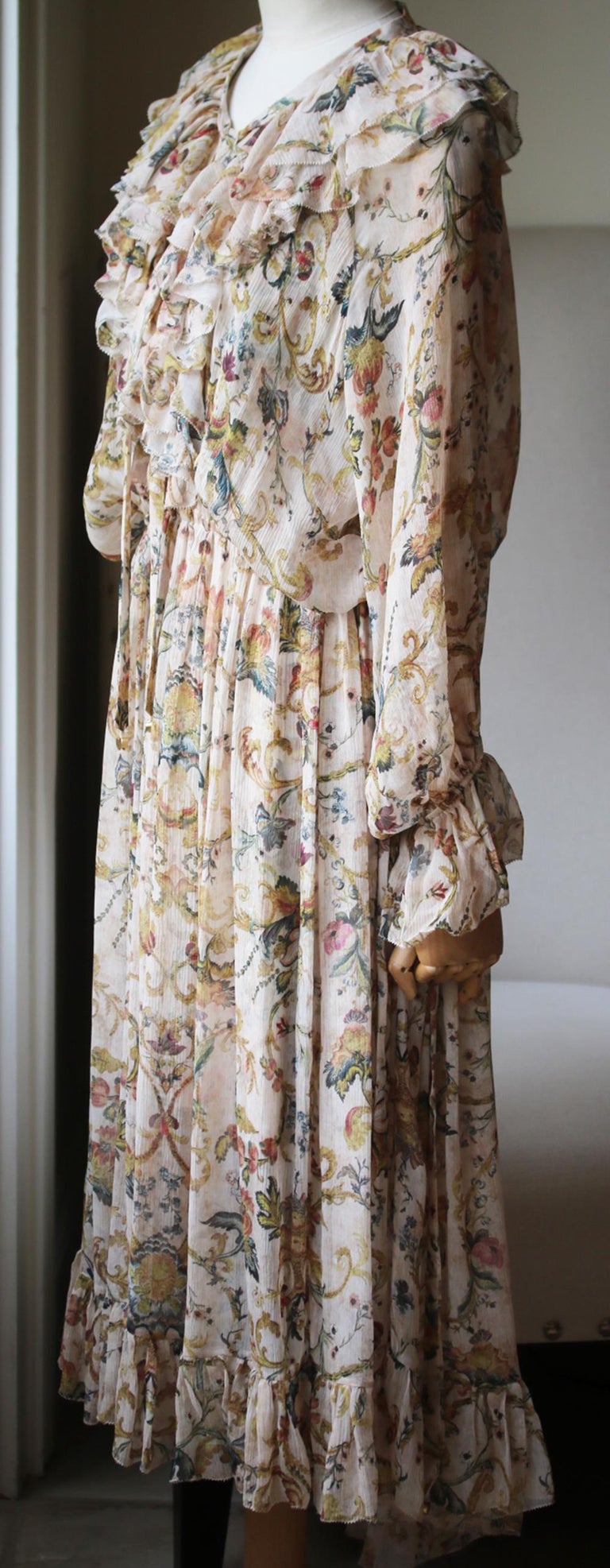 Zimmermann Ruffled Printed Midi Dress at 1stDibs