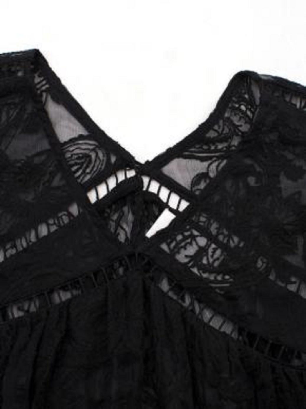 Zimmermann Sheer Black Lace Top In Good Condition For Sale In London, GB