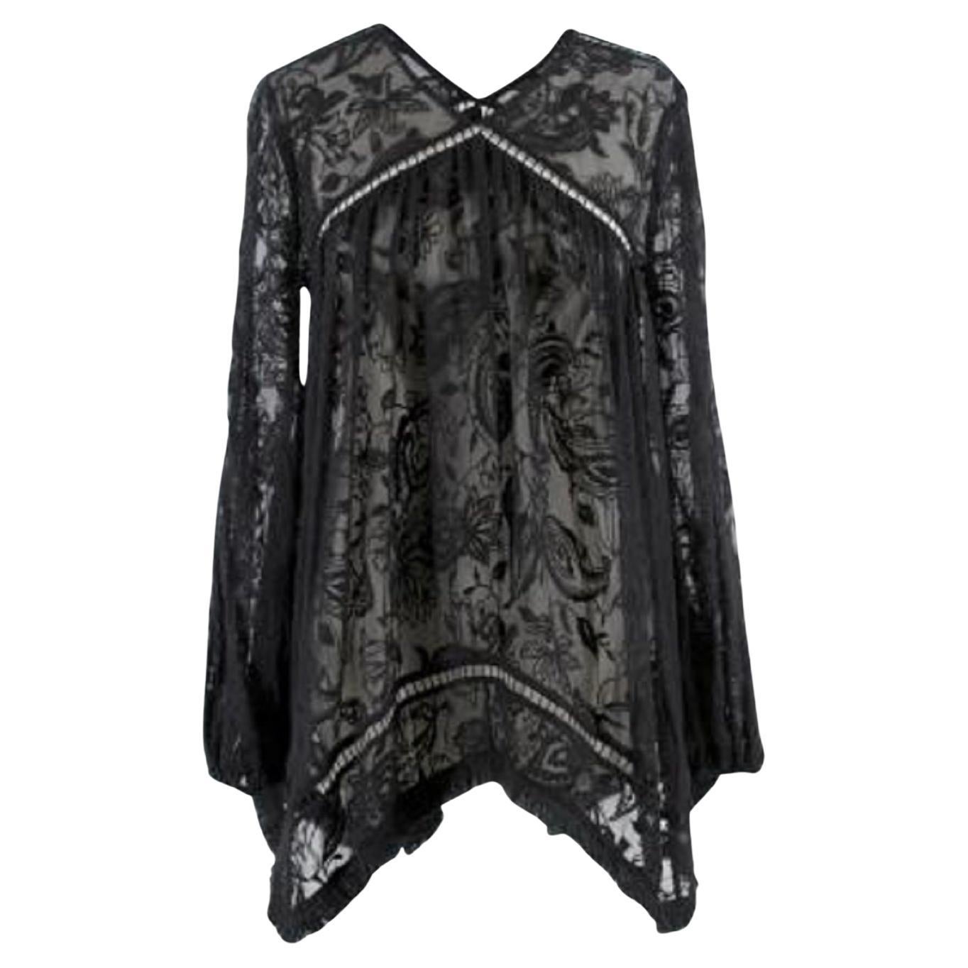 Zimmermann Sheer Black Lace Top For Sale