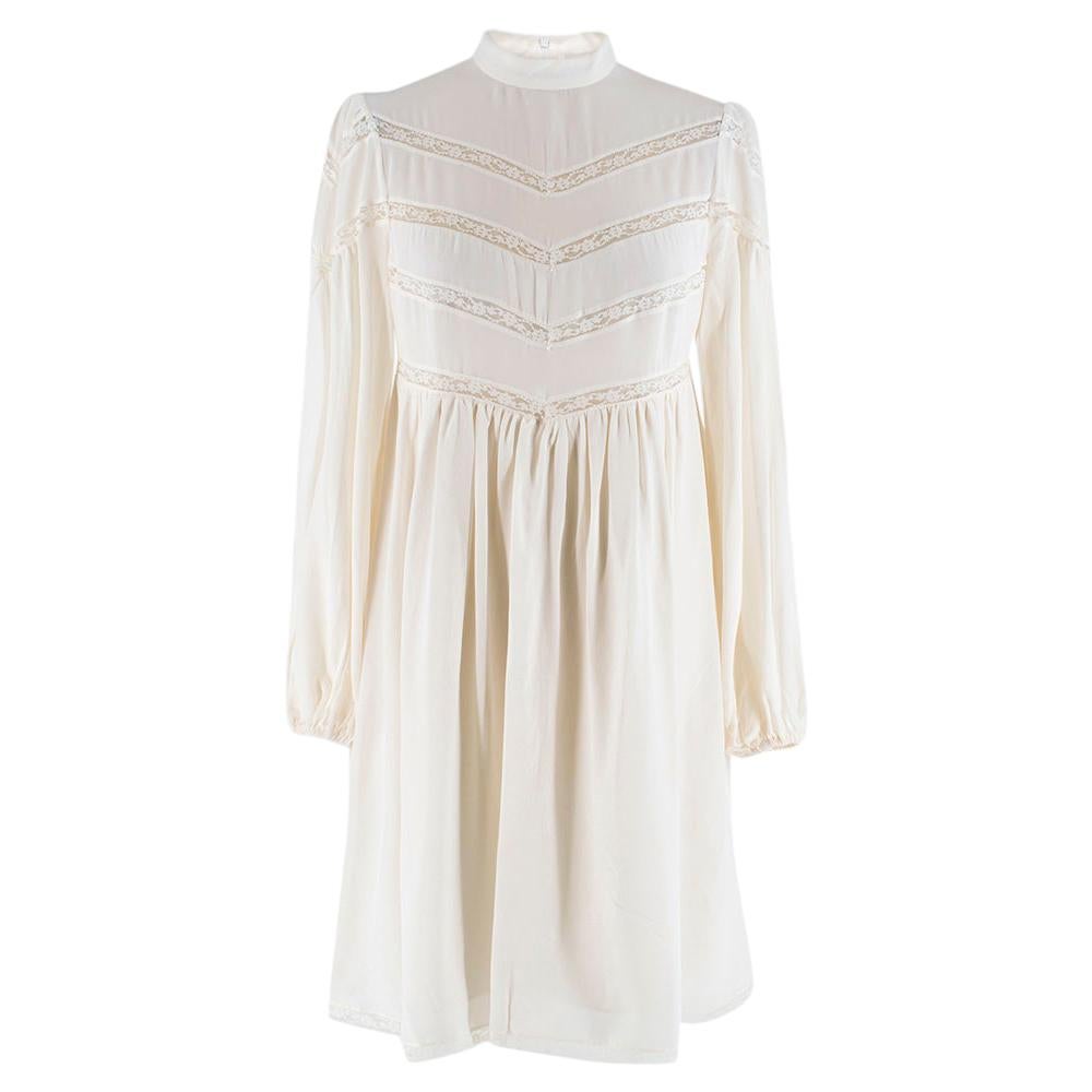 Zimmermann Silk white high neck mini dress XXS at 1stDibs