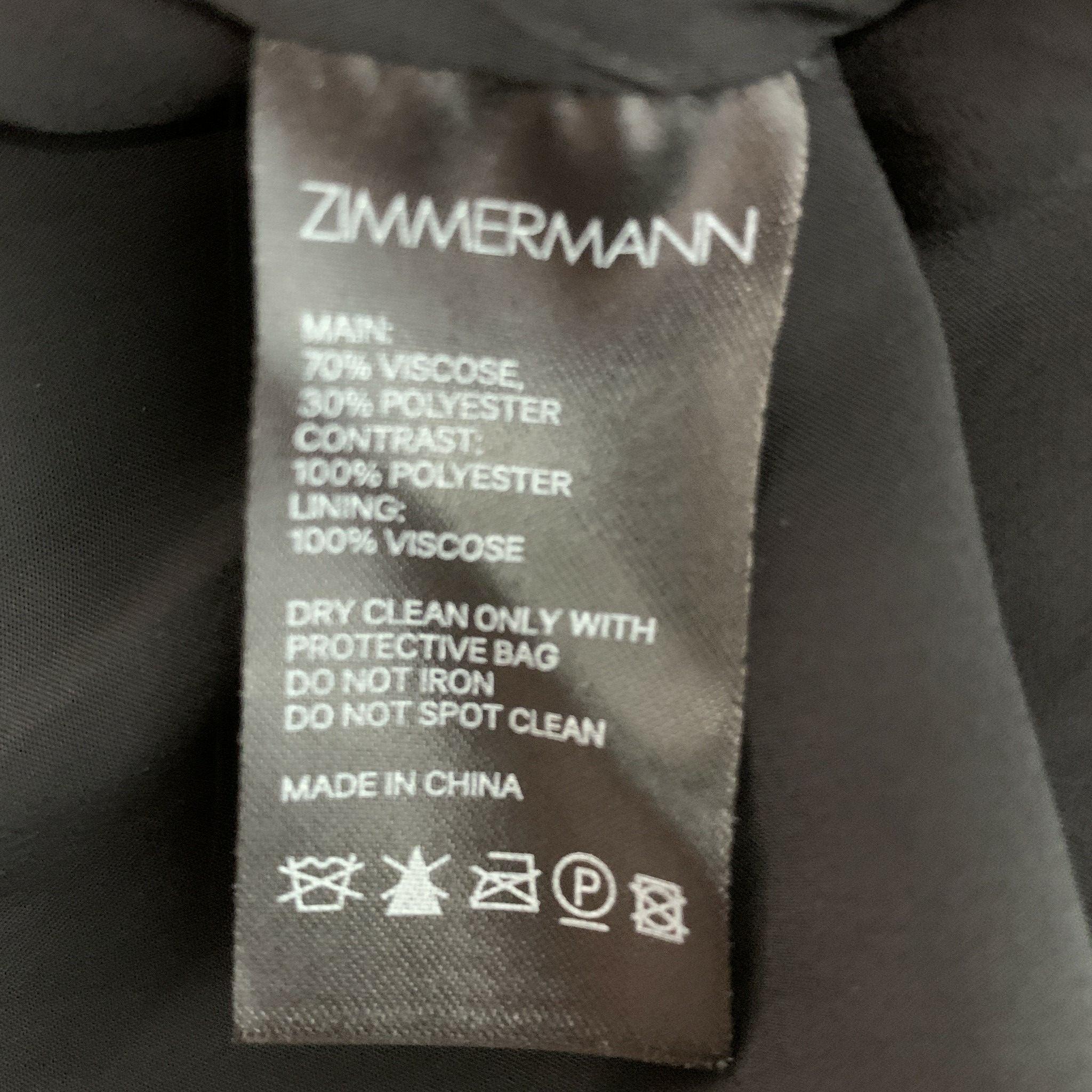 Women's ZIMMERMANN Size 2 Black Viscose Polyester Dots Asymmetrical Skirt For Sale